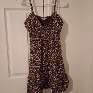 No Boundaries Brown Floral Spaghetti Strap Sundress